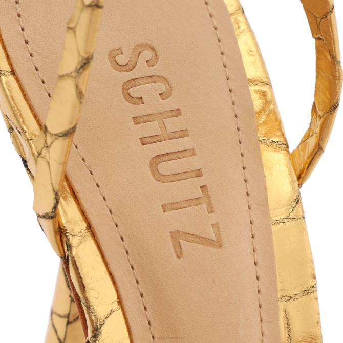 bei Schutz Lilie-Sandale aus Metallic-Leder Gold D60T381