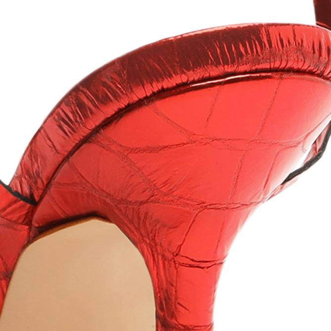 bei Schutz Lily-Sandale aus Metallic-Leder mit Krokodilprägung Rot D60T410