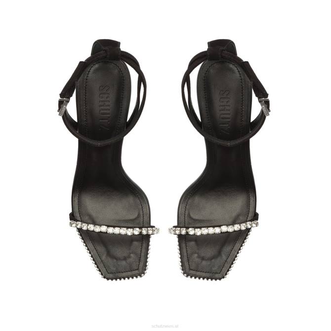bei Schutz Loule-Sandale aus Nubukleder und Strasssteinen Schwarz D60T332