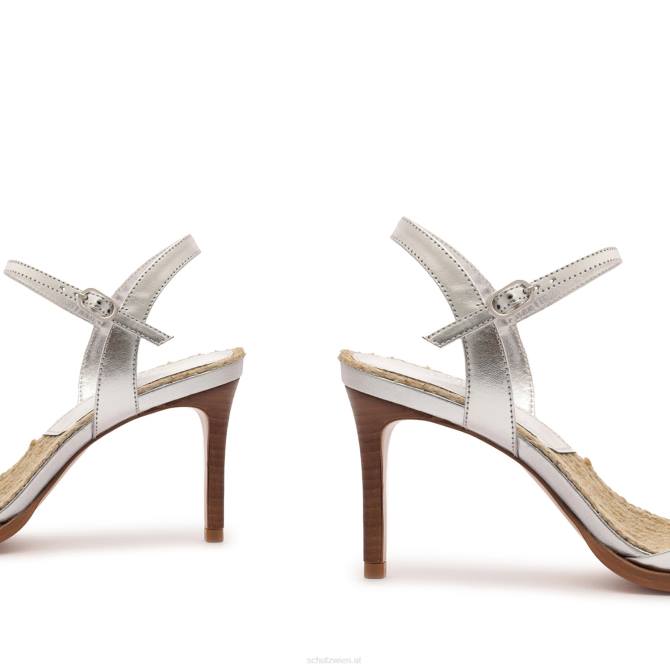 bei Schutz Marbella Mid-Metallic-Ledersandale Silber D60T270
