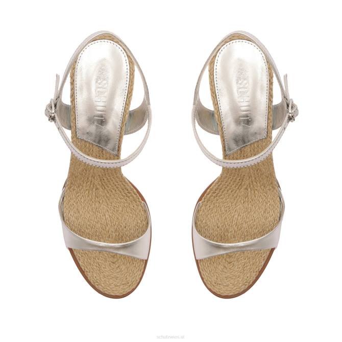 bei Schutz Marbella Mid-Metallic-Ledersandale Silber D60T270