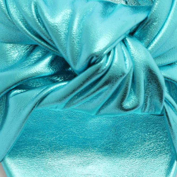 bei Schutz Mindy Mid-Block-Sandale aus Metallic-Leder Türkis D60T120