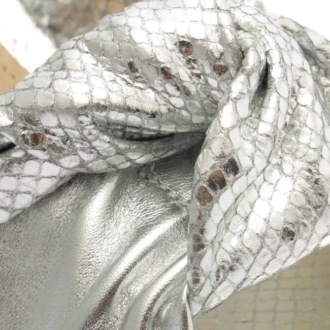 bei Schutz Mindy Mid-Block-Sandale aus mattem Nappaleder Silber D60T22