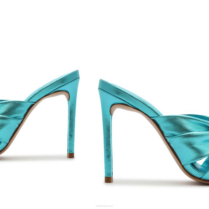 bei Schutz Mindy Sandale aus Metallic-Leder Türkis D60T386