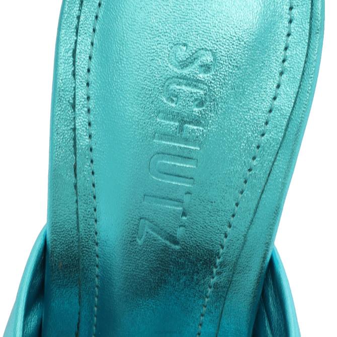 bei Schutz Mindy Sandale aus Metallic-Leder Türkis D60T386