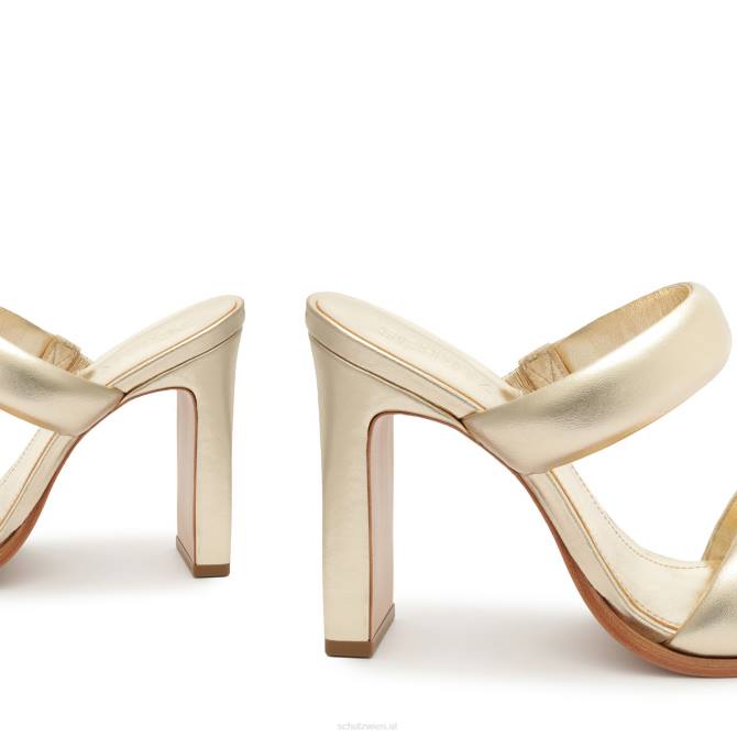 bei Schutz Mully-Sandale aus Metallic-Leder Gold D60T16