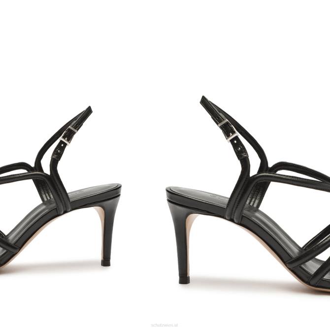 bei Schutz Octavia mittelhohe Ledersandale Schwarz D60T251