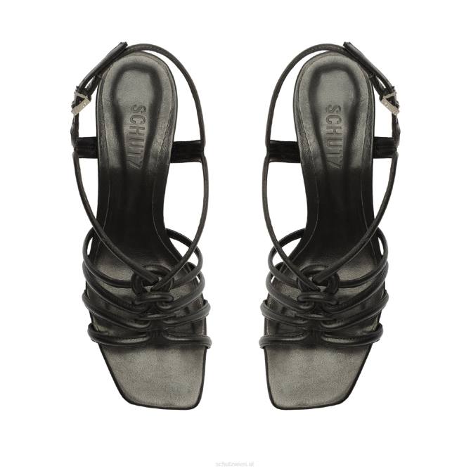 bei Schutz Octavia mittelhohe Ledersandale Schwarz D60T251
