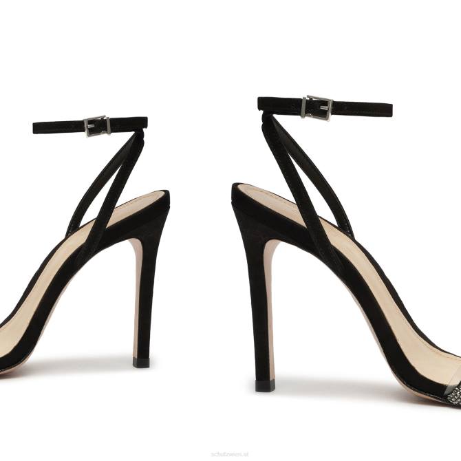 bei Schutz Peaky-Sandale aus Nubukleder und Vinyl Schwarz D60T304