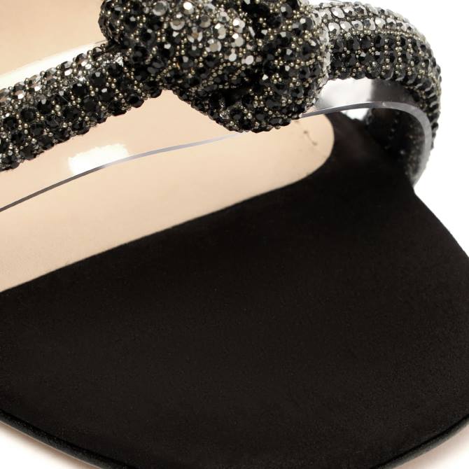 bei Schutz Peaky-Sandale aus Nubukleder und Vinyl Schwarz D60T304