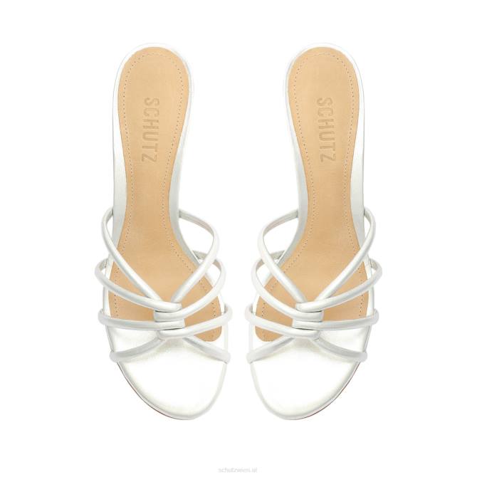 bei Schutz Rachel Casual Sandale aus Metallic-Leder Silber D60T234