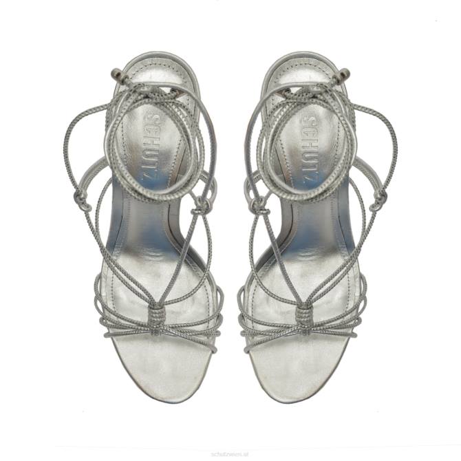 bei Schutz Sandale „Azealia“ aus Metallic-Leder Silber D60T297