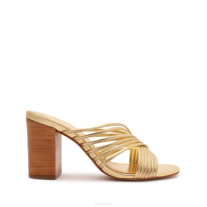 bei Schutz Sandale „Evangeline“ aus Metallic-Leder Gold D60T200