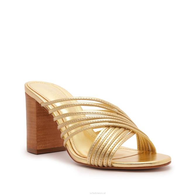 bei Schutz Sandale „Evangeline“ aus Metallic-Leder Gold D60T200