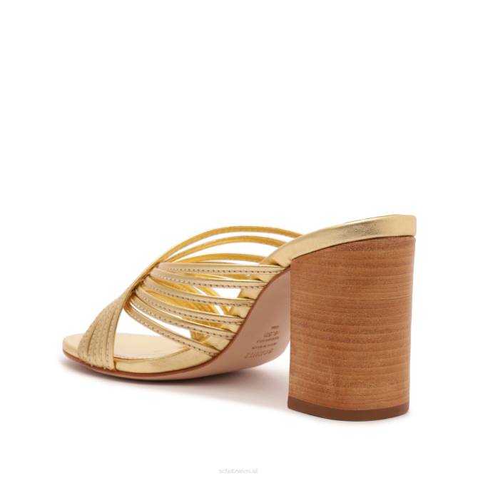 bei Schutz Sandale „Evangeline“ aus Metallic-Leder Gold D60T200