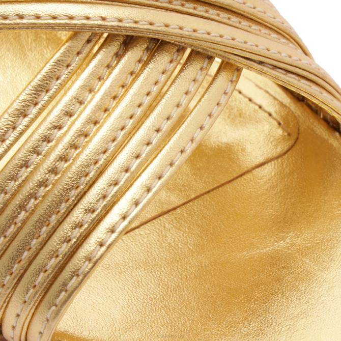 bei Schutz Sandale „Evangeline“ aus Metallic-Leder Gold D60T200