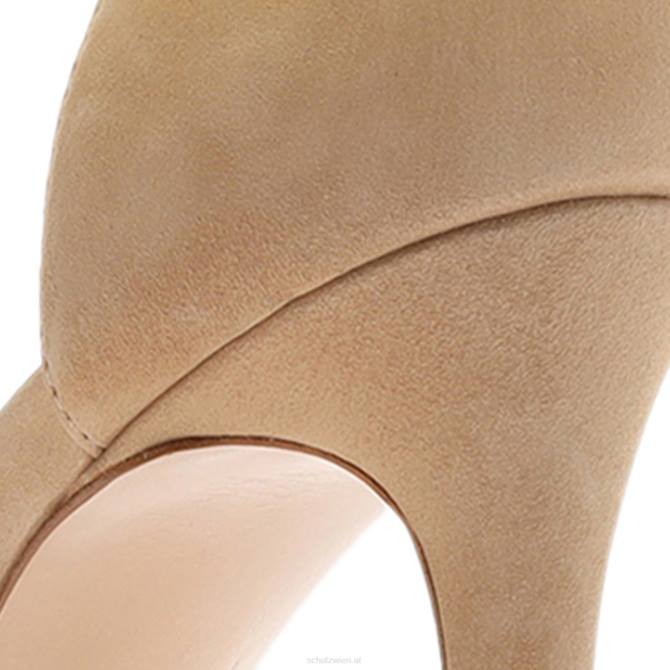 bei Schutz Sandale aus Perlah-Nubukleder und Strasssteinen Beige D60T347