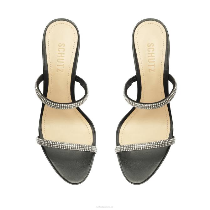 bei Schutz Taliah Glam Lather & Crystal Sandale Schwarz D60T236