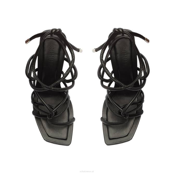 bei Schutz Tolle Ledersandale Schwarz D60T352