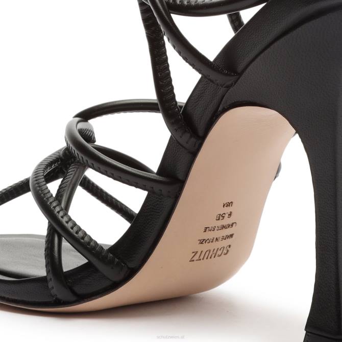 bei Schutz Tolle Ledersandale Schwarz D60T352