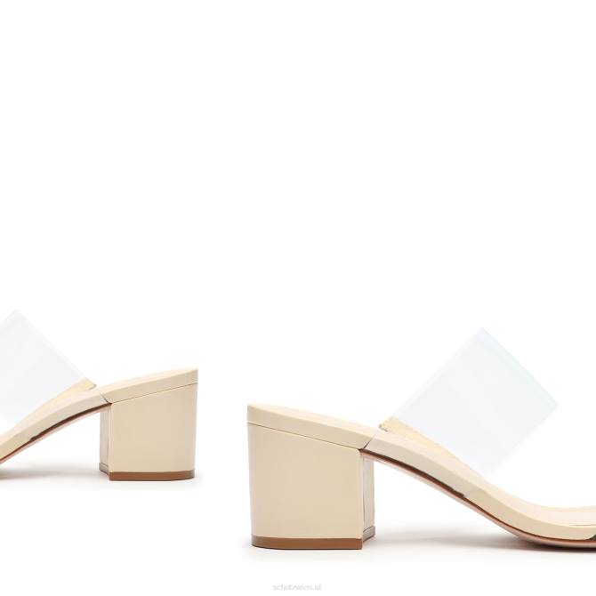 bei Schutz Victorie-Sandale aus Vinyl und Leder Eierschale D60T107