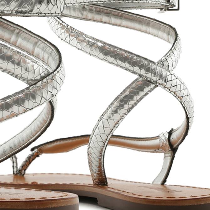 bei Schutz Courtney-Sandale aus Metallic-Leder helles Silber D60T560