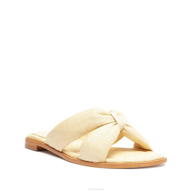 bei Schutz Fee, lässige Sandale aus Stroh und Nappaleder Eierschale D60T588