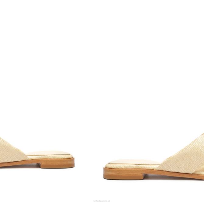 bei Schutz Fee, lässige Sandale aus Stroh und Nappaleder Eierschale D60T588