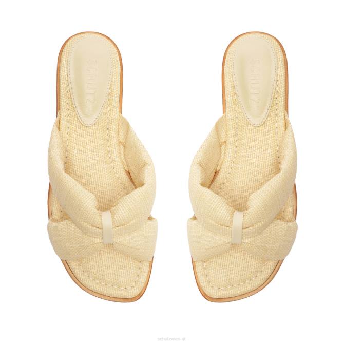 bei Schutz Fee, lässige Sandale aus Stroh und Nappaleder Eierschale D60T588