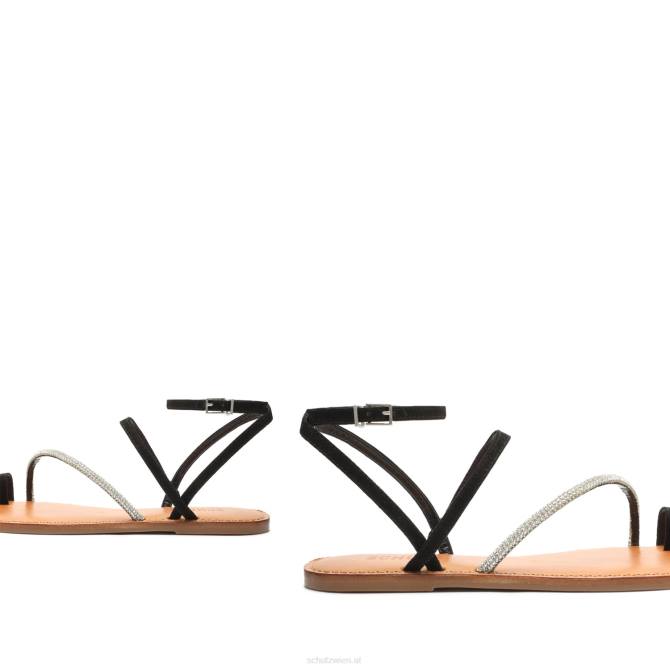 bei Schutz Hallea Glam Nubuk-Sandale Schwarz D60T523