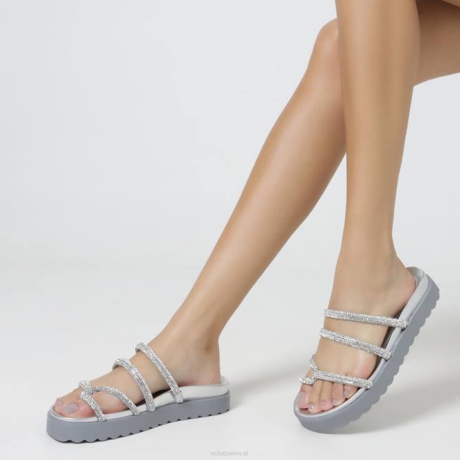 bei Schutz Phoebe sportliche Metallic-Sandale aus Nappaleder Silber D60T532