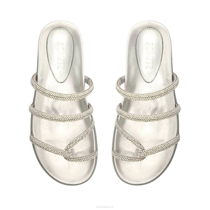 bei Schutz Phoebe sportliche Metallic-Sandale aus Nappaleder Silber D60T532