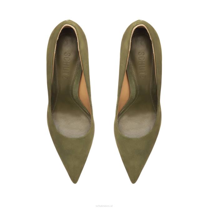 bei Schutz Lou Nubuk-Pumpe Militärgrün D60T438