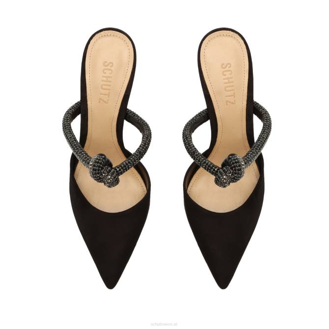 bei Schutz Pantoletten aus Perlenleder Schwarz D60T694