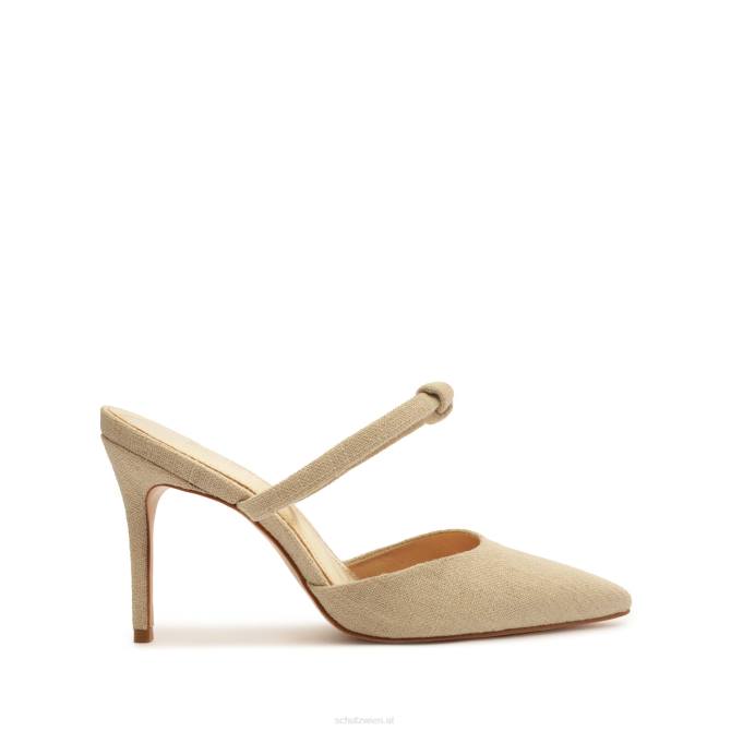 bei Schutz Perlmuttfarbene, lässige Pumps aus Leinen und Metallic-Optik Sand D60T686