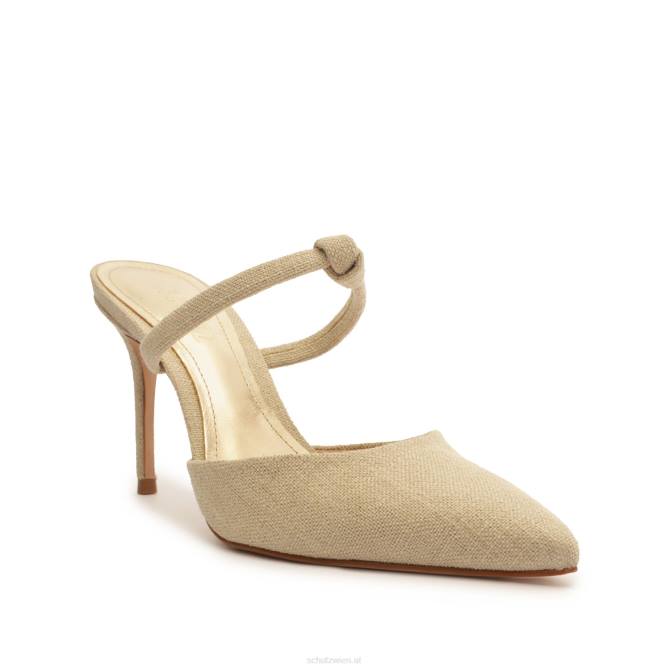 bei Schutz Perlmuttfarbene, lässige Pumps aus Leinen und Metallic-Optik Sand D60T686