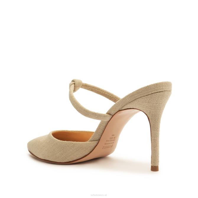 bei Schutz Perlmuttfarbene, lässige Pumps aus Leinen und Metallic-Optik Sand D60T686