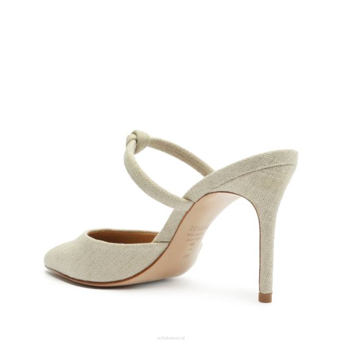 bei Schutz Perlmuttfarbene, lässige Pumps aus Leinenstoff Holz D60T687