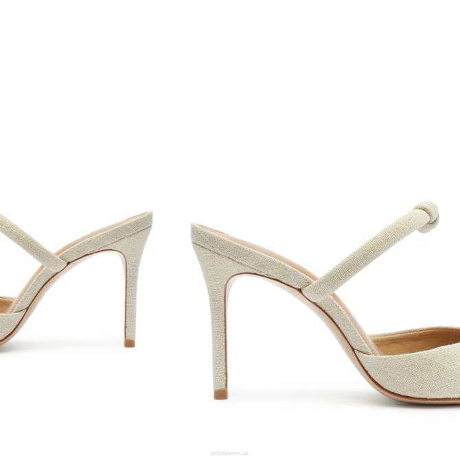 bei Schutz Perlmuttfarbene, lässige Pumps aus Leinenstoff Holz D60T687