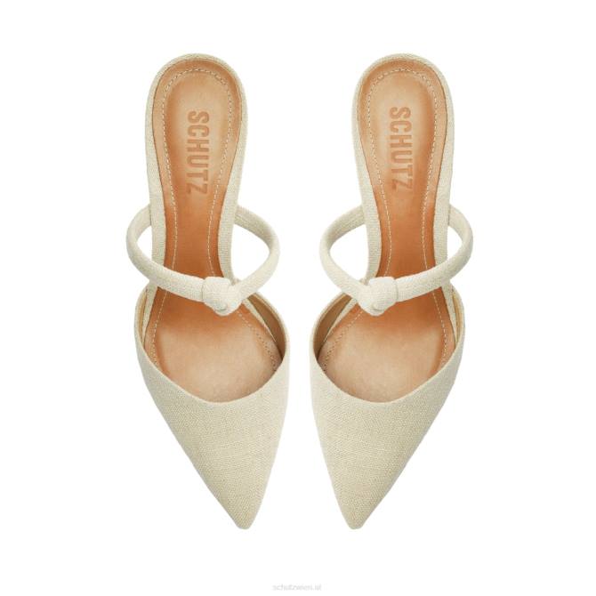 bei Schutz Perlmuttfarbene, lässige Pumps aus Leinenstoff Holz D60T687