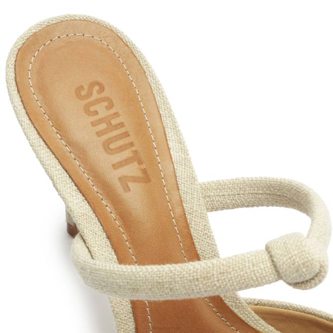 bei Schutz Perlmuttfarbene, lässige Pumps aus Leinenstoff Holz D60T687