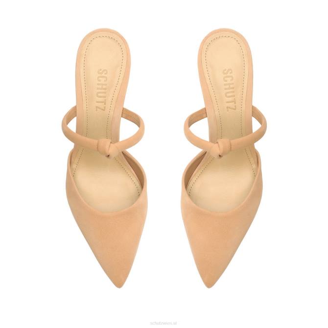 bei Schutz Perlmuttfarbener, lässiger Nubuk-Pumps echtes Beige D60T441