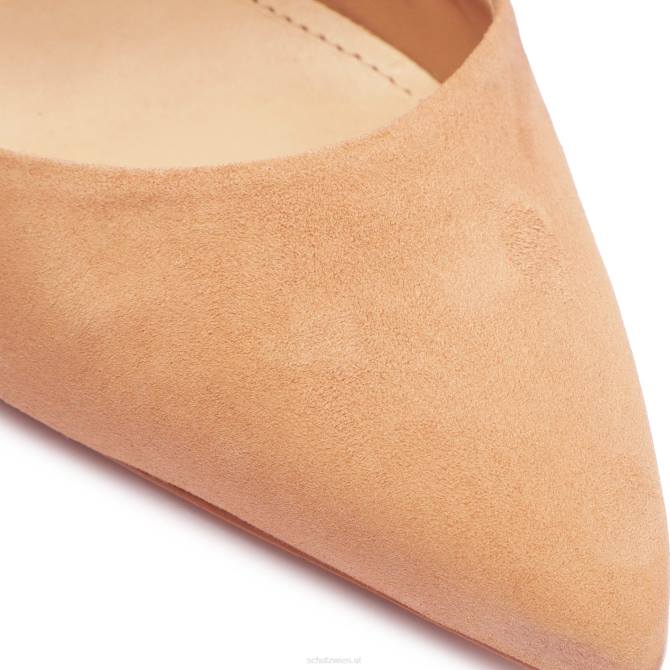 bei Schutz Perlmuttfarbener, lässiger Nubuk-Pumps echtes Beige D60T441