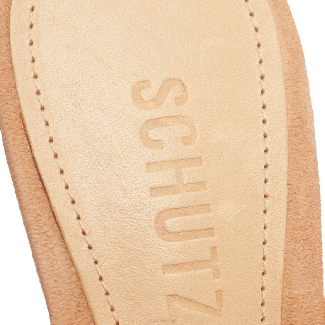 bei Schutz Perlmuttfarbener, lässiger Nubuk-Pumps echtes Beige D60T441