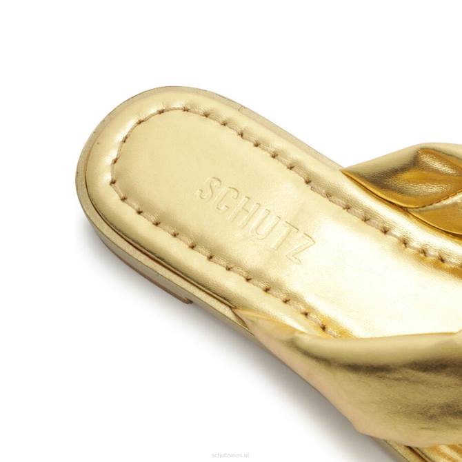 bei Schutz Feenhafte flache Sandale Ouro Gold D60T549