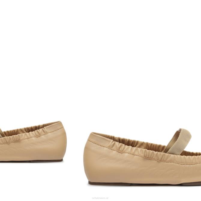 bei Schutz Flache Gürteltasche aus Leder echtes Beige D60T562