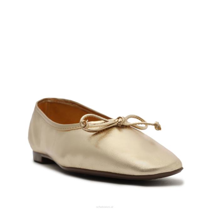 bei Schutz Flache Schuhe aus Arissa-Metallic-Leder Gold D60T563