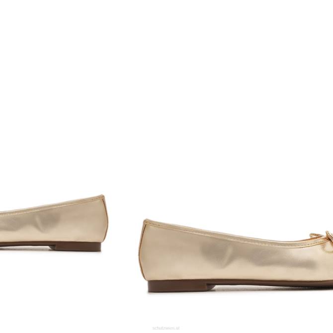 bei Schutz Flache Schuhe aus Arissa-Metallic-Leder Gold D60T563