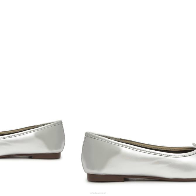 bei Schutz Flache Schuhe aus Arissa-Metallic-Leder Silber D60T568