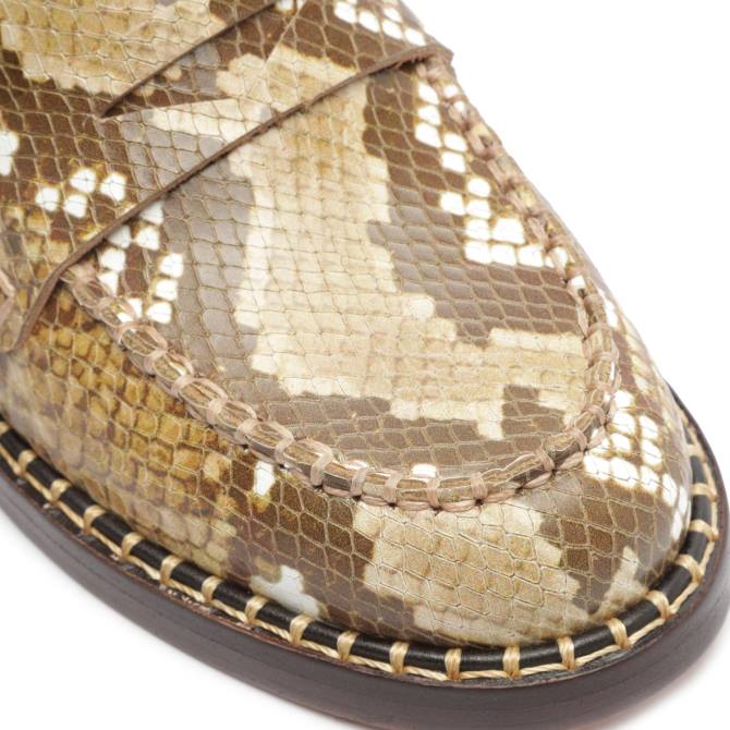 bei Schutz Flache Schuhe aus Leder mit Schlangenprägung von Christie echtes Beige D60T578